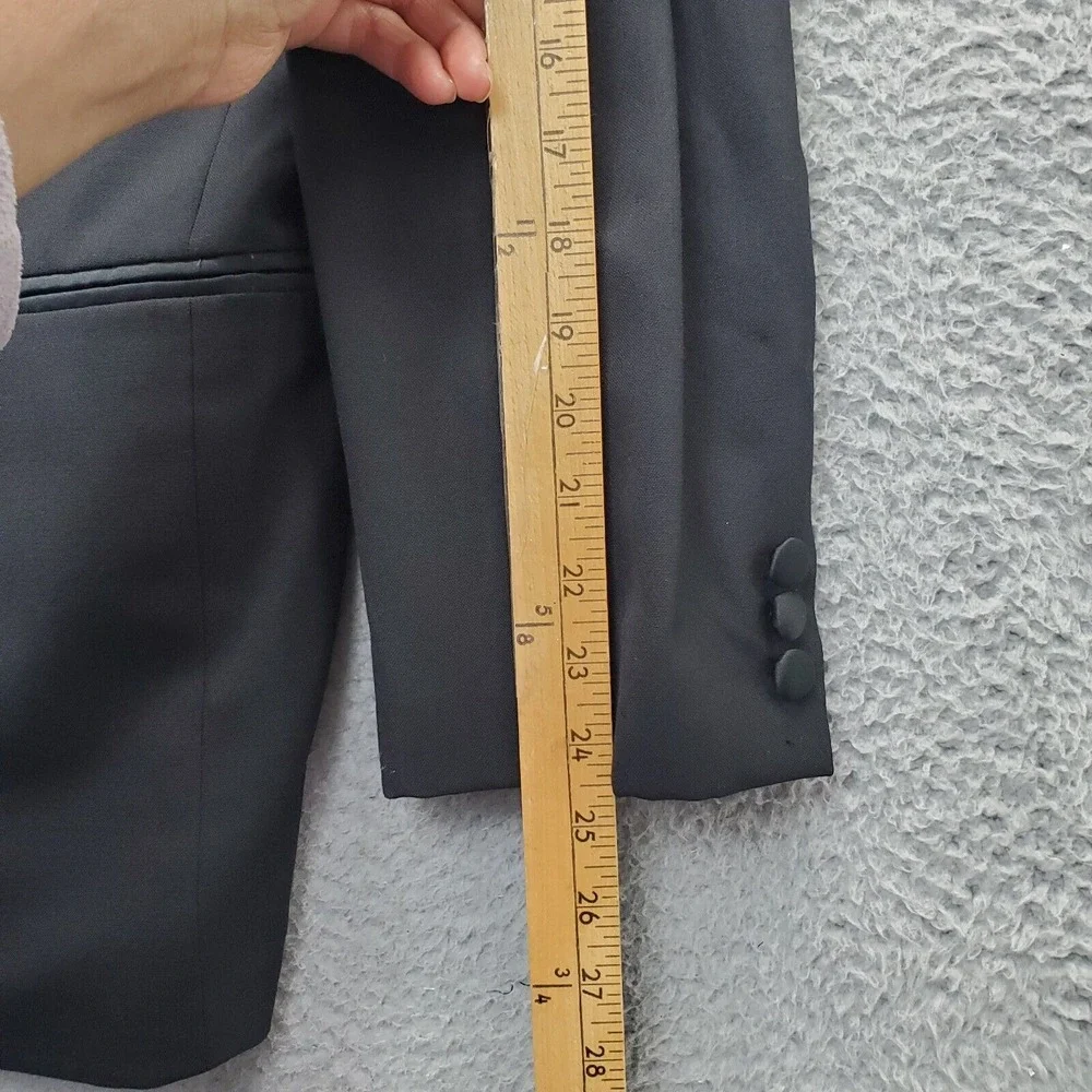 Franko Lanzetti Two Piece‎ Suit Mens 44 Black 100% Wool Tuxedo Single Breasted